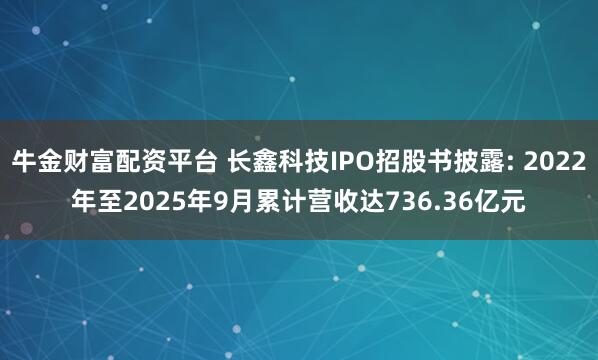 牛金财富配资平台 长鑫科技IPO招股书披露: 2022年至2025年9月累计营收达736.36亿元