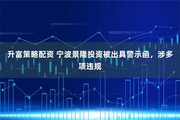 升富策略配资 宁波景隆投资被出具警示函，涉多项违规